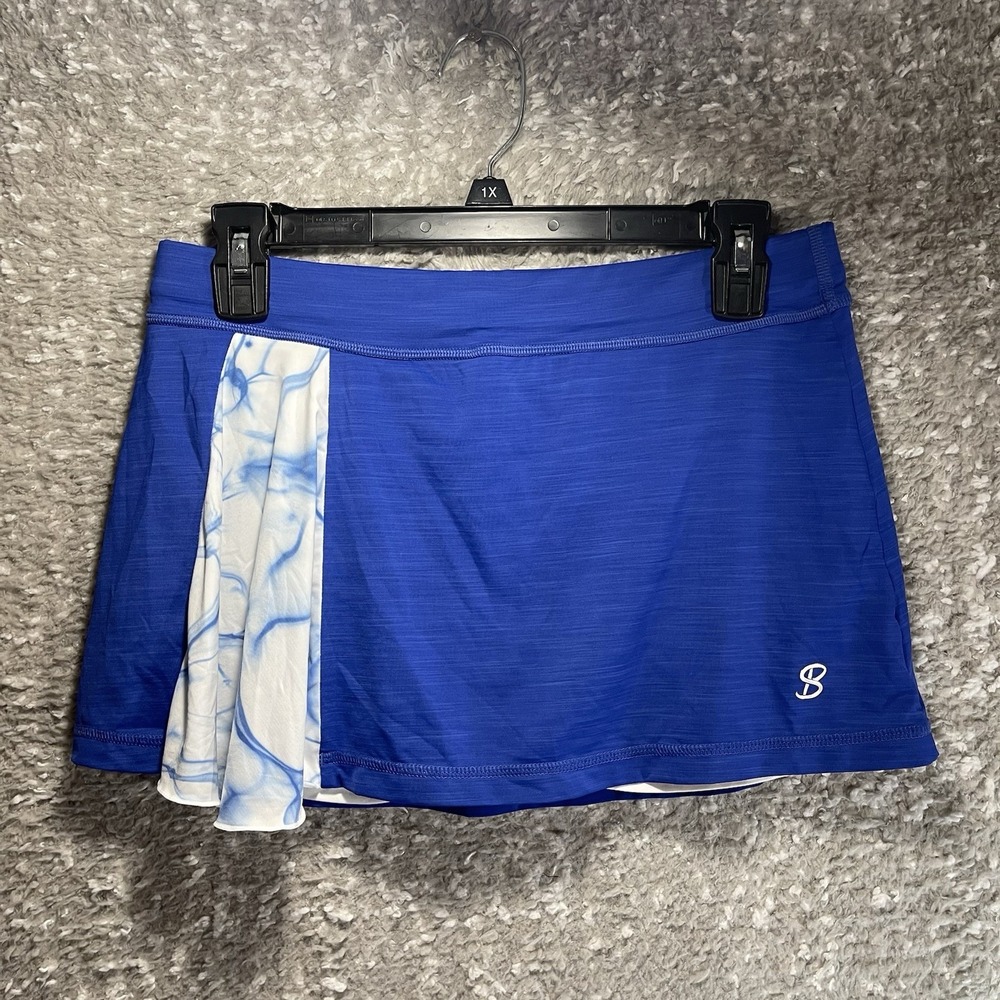 Sofibella‎ Performance Tennis Skort Skirt Blue M Lined Preppy Sporty Polyester